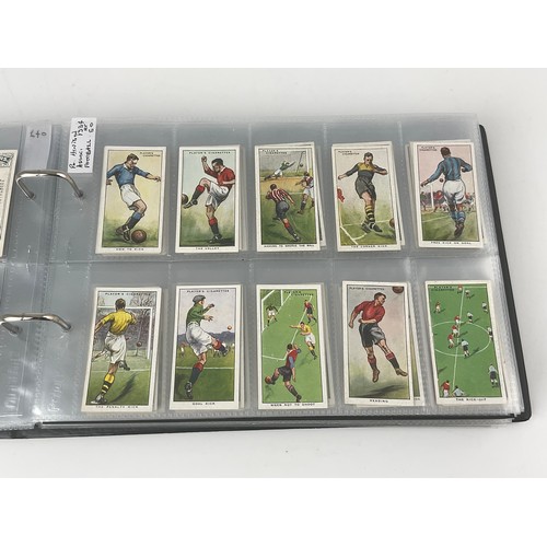 123 - CIGARETTE CARD ALBUM AND CONTENTS, FOOTBALLERS, 7 SETS OF 50, 1 OF 25 PLUS 200+ ODDS, CATALOGUE £900... 