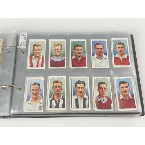 123 - CIGARETTE CARD ALBUM AND CONTENTS, FOOTBALLERS, 7 SETS OF 50, 1 OF 25 PLUS 200+ ODDS, CATALOGUE £900... 