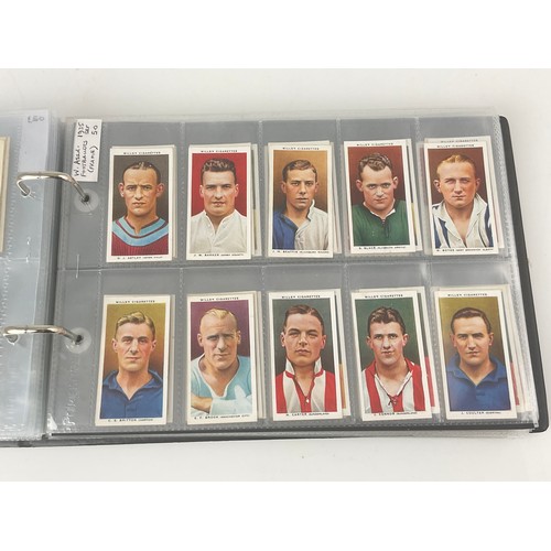 123 - CIGARETTE CARD ALBUM AND CONTENTS, FOOTBALLERS, 7 SETS OF 50, 1 OF 25 PLUS 200+ ODDS, CATALOGUE £900... 