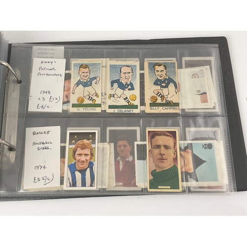 123 - CIGARETTE CARD ALBUM AND CONTENTS, FOOTBALLERS, 7 SETS OF 50, 1 OF 25 PLUS 200+ ODDS, CATALOGUE £900... 