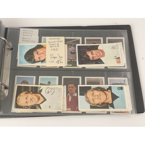 123 - CIGARETTE CARD ALBUM AND CONTENTS, FOOTBALLERS, 7 SETS OF 50, 1 OF 25 PLUS 200+ ODDS, CATALOGUE £900... 