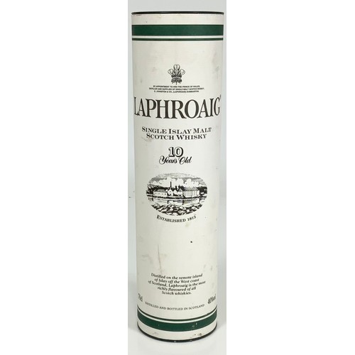 3 - LAPHROAIG SINGLE ISLA MALT SCOTCH WHISKY 10 YEARS OLD IN PRESENTATION TUBE