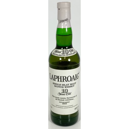 3 - LAPHROAIG SINGLE ISLA MALT SCOTCH WHISKY 10 YEARS OLD IN PRESENTATION TUBE