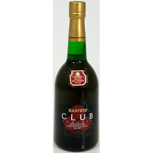 33 - TWO BOTTLES MARSALA SUPERIORE TOGETHER WITH HARVEYS CLUB AMONTILLADO SHERRY