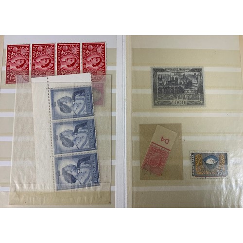 248 - STAMP INTEREST A SMALL BUT V GOOD STOCK BOOK, NOTED GB 10/- SG478B UNMTD PAIR SG478 FU, 478C X3 MINT... 