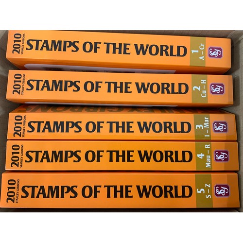 205 - STAMP INTEREST A SET OF STANLEY GIBBONS STAMPS OF THE WORLD VOL 1-5 2010 EDITION, APPEARS UNUSED AND... 