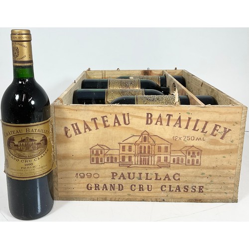 99 - ONE CASE – 12 BOTTLES CHATEAUX BATAILLEY PAUILLAC GRAND CRU CLASSE 1990