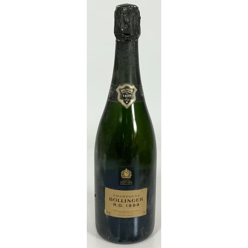 1 - ONE BOTTLE BOLLINGER RD 1988 CHAMPAGNE IN WOODEN PRESENTATION BOX