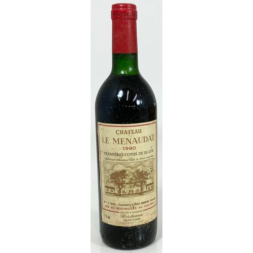 73 - 8 BOTTLES CHATEAUX LES MENAUDAT PREMIERES COTES DE BLAYE 1990