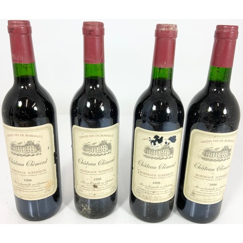 71 - FOUR BOTTLES CHATEAUX CLEMENT 1998 AND TWO BOTTLES CHATEAUX LEON 1998