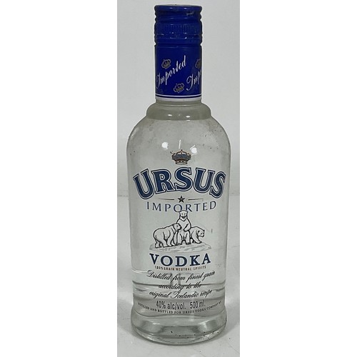 24 - ONE LITRE BOTTLE OF GORDONS LONDON DRY GIN TOGETHER WITH A 500ML BOTTLE OF URSUS VODKA AND A ONE LIT... 