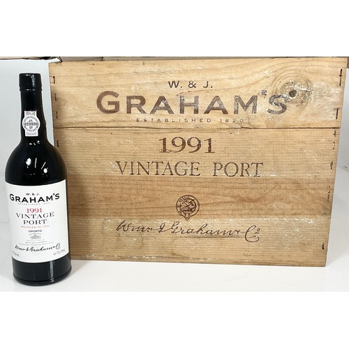 49 - CASE OF 12 BOTTLES – GRAHAMS 1991 VINTAGE PORT