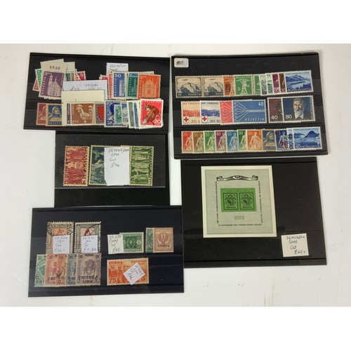 247 - STAMP INTEREST PACKETS CONTAINING (UM, M OR U), STAMPS FROM SWITZERLAND INC. SG388B/390B, (LMM), SG ... 