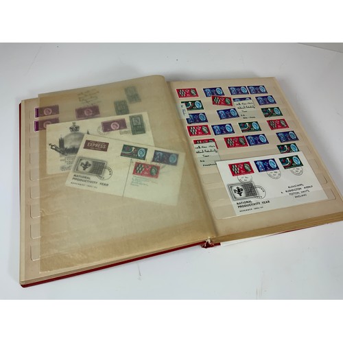 242 - STAMPS- REWD STOCK BOOK, GB QEII EARLY SET AND FIRST DAY COVERS INC. 1967 PARLIAMENTARY, 1960 G10, 1... 