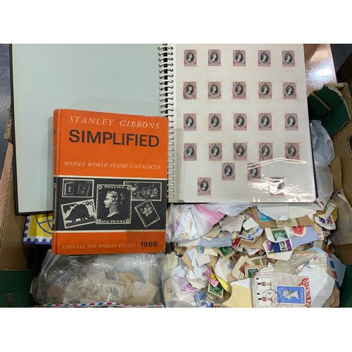 215 - STAMP INTEREST, LARGE BOX OF STAMPS ON PAPER, DEFINATIVES & COMMONWEALTH, MOSTLY GB, PLUS A PHOTO AL... 