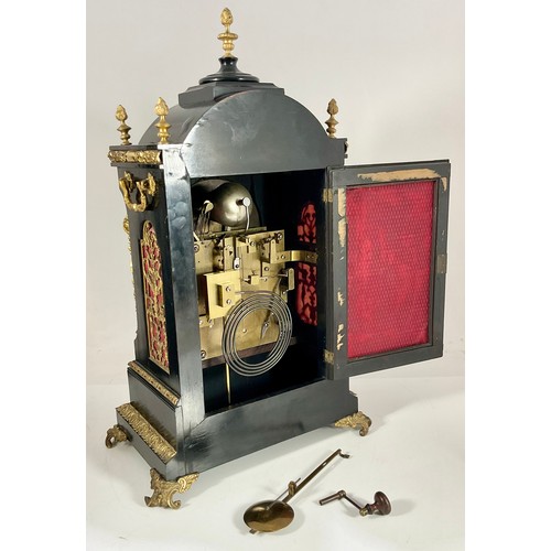 119 - AN IMPRESSIVE LATE 19TH CENTURY BENSON OF LONDON BRACKET CLOCK WITH GILT METAL MOUNTS, EBONISED CASE... 