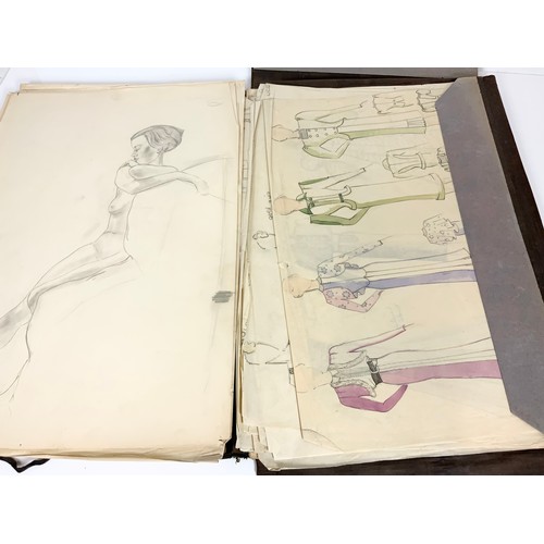 45 - A PORTFOLIO OF SKETCHES MOSTLY DRESS DESIGNS AND STILL LIFE RELATED TO THE MORLEY DRESS STUDIOS