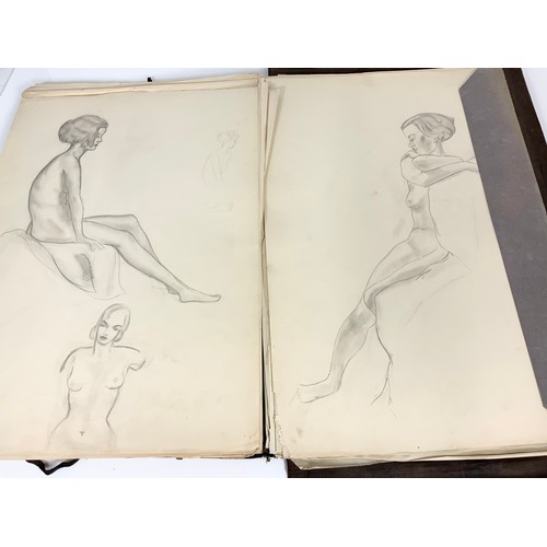 45 - A PORTFOLIO OF SKETCHES MOSTLY DRESS DESIGNS AND STILL LIFE RELATED TO THE MORLEY DRESS STUDIOS