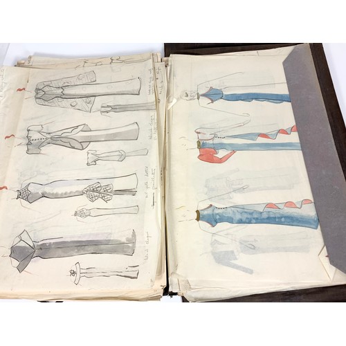 45 - A PORTFOLIO OF SKETCHES MOSTLY DRESS DESIGNS AND STILL LIFE RELATED TO THE MORLEY DRESS STUDIOS