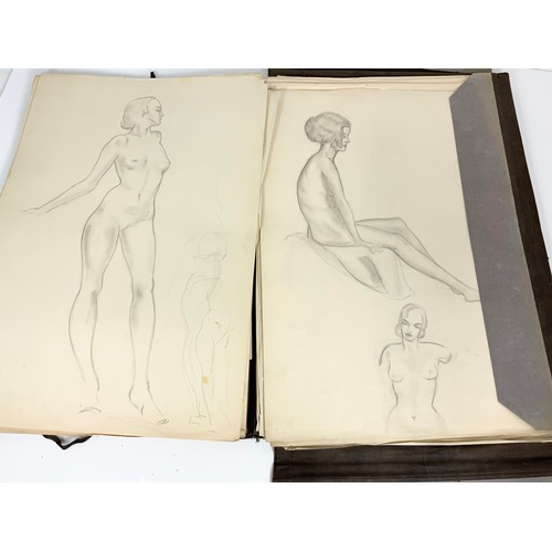 45 - A PORTFOLIO OF SKETCHES MOSTLY DRESS DESIGNS AND STILL LIFE RELATED TO THE MORLEY DRESS STUDIOS