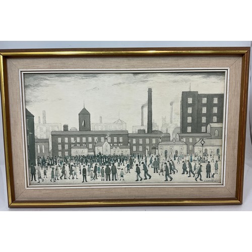 41 - LOWRY PALLAS PRINT ‘OUTSIDE THE MILLS’ WITH J.DAVEY & SONS LABEL AND ONE OTHER