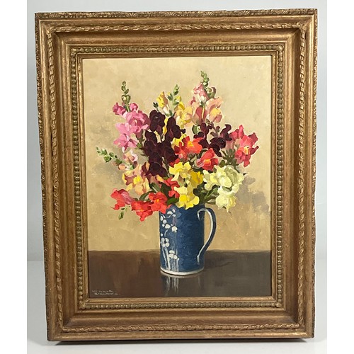 11 - KENNETH BROOKE OIL ON PANEL STILL LIFE FLOWERS AND ONE OTHER, APPROX. 30 X 40 cm