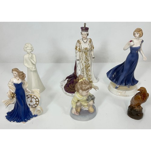 80 - QTY. ROYAL WORCESTER FIGURES AND FIGURINES AND A BESWICK BENEAGLES SKOTCH WHISKY BIRD OF PREY