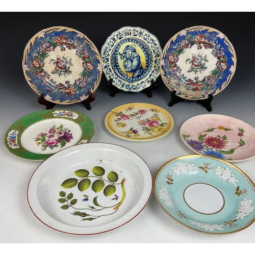 154 - MISC. PLATES INC. RADFORD HAND PAINTED, WORCESTER AND OTHERS