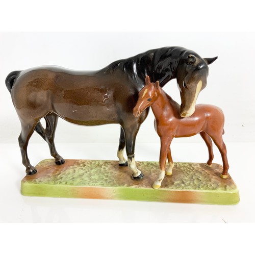 78 - BESWICK HORSE & FOAL PLUS 2 PENDLEFIN RABBITS