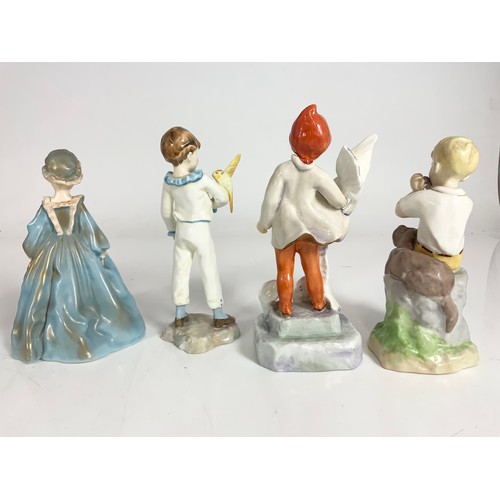 91 - ROYAL WORCESTER, FIGURES INC. JUNE, NOVEMBER, GRANDMOTHER’S DRESS, PARAKEET, TOGETHER WITH A HARRY S... 