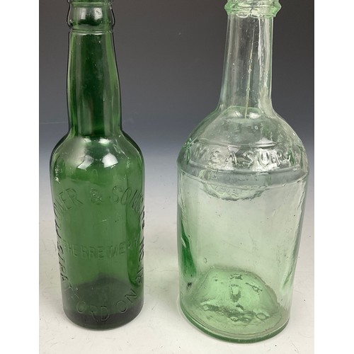 242 - COLLECTION OF OLD BROWN AND CLEAR GLASS BOTTLES