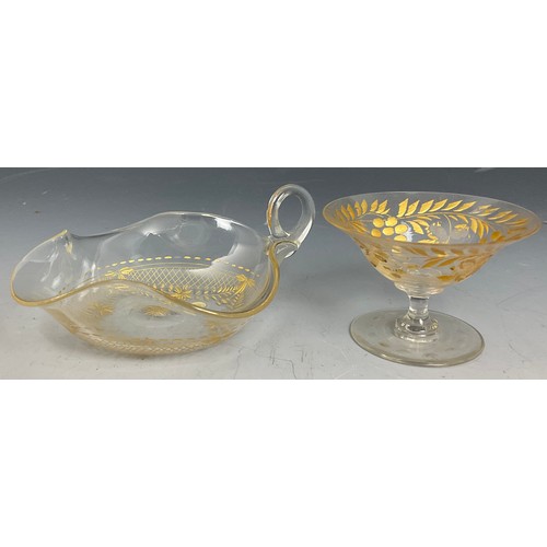 247 - 2 GLASS DISHES WITH GILT DECORATION