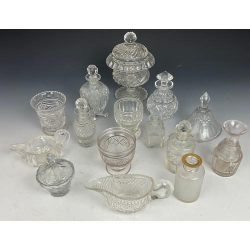 254 - MISC. GLASSWARE INC. VASES, JUGS, BOTTLES ETC.
Please note the rummer cover shown on its own in the ... 