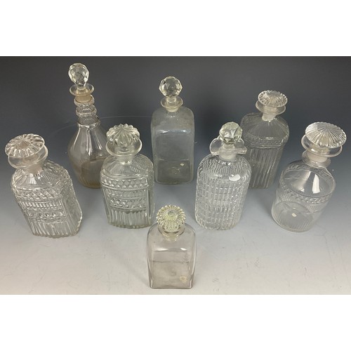 256 - MISC. CUT GLASS LIQUEUR DECANTERS