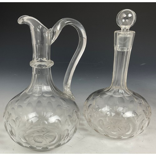 257 - MISC. CUT GLASS JUGS AND DECANTERS