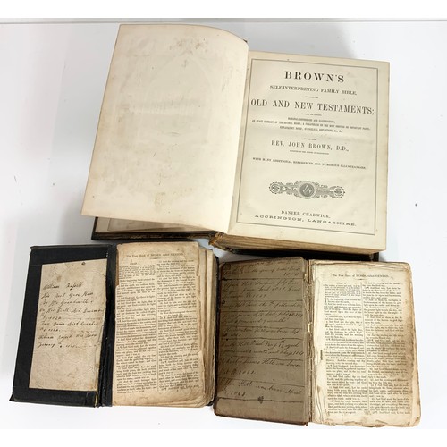 62 - FAMILY BIBLE AND OTHER BOOKS/ BINDINGS TOGETHER WITH DEEDS/ INDENTURES IN A TIN DEED BOX