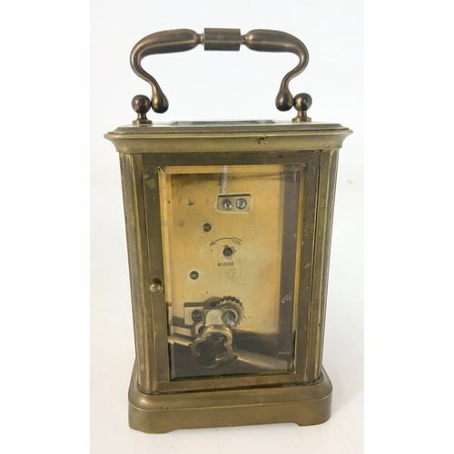 271 - FRENCH 4 GLASS BRASS CARRIAGE CLOCK