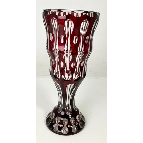 259 - TWO BOHEMIAN RUBY GLASS VASES