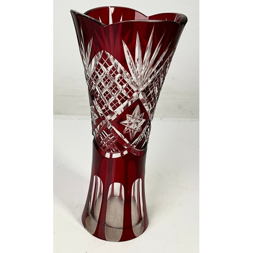 259 - TWO BOHEMIAN RUBY GLASS VASES