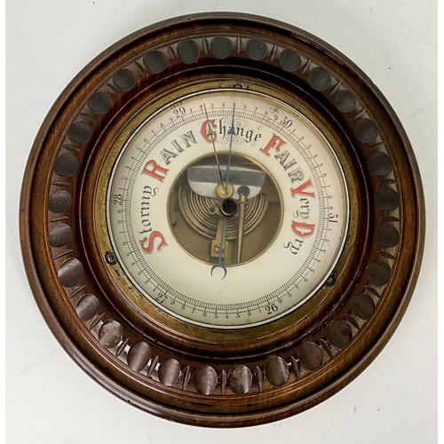 276 - OAK FRAMED ANEROID BAROMETER