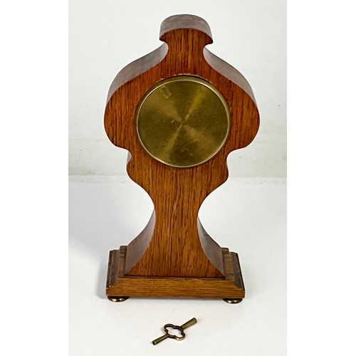 274 - OAK CASED BALLOON CLOCK 31CM TALL