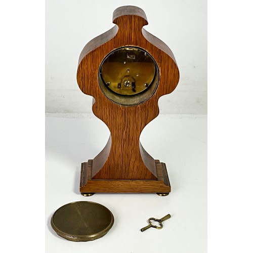 274 - OAK CASED BALLOON CLOCK 31CM TALL