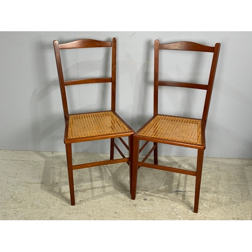 652 - PAIR OF CANE SEATED BEDROOM CHAIRS