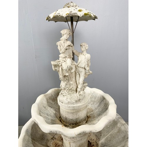 482 - GARDEN WATER FEATURE WITH  POND 110cm DIAMETER & PUMP