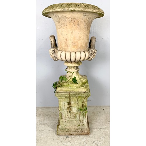 481 - CAMPANA SHAPED URN ON PEDESTAL