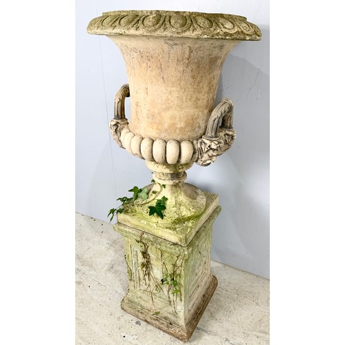 481 - CAMPANA SHAPED URN ON PEDESTAL