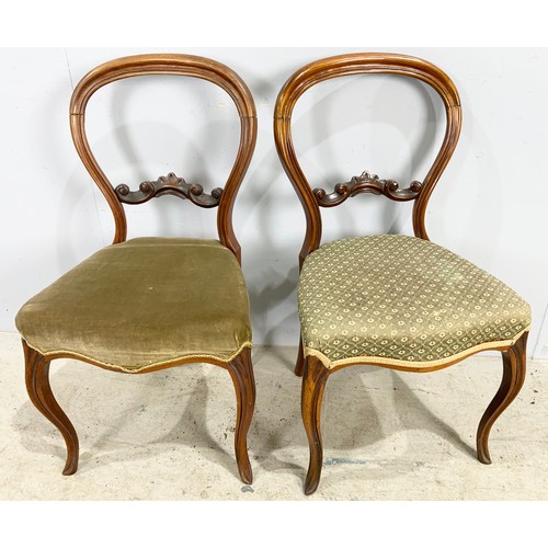 641 - PAIR OF UPHOLSTERED BUCKLE BACK CHAIRS