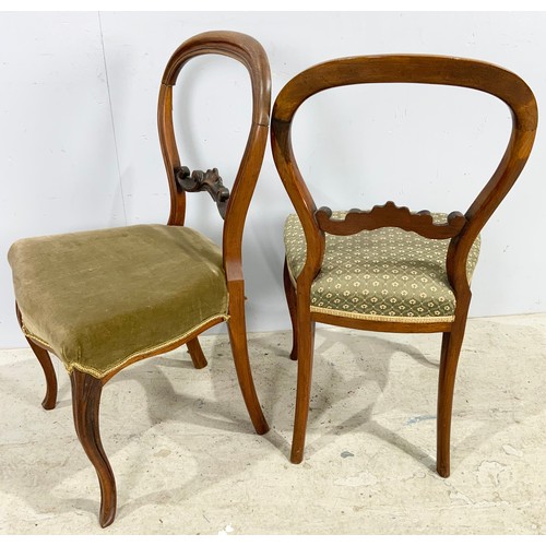 641 - PAIR OF UPHOLSTERED BUCKLE BACK CHAIRS