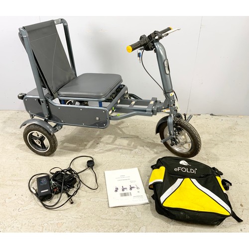 489 - eFOLDi ELECTRIC FOLDABLE SCOOTER, APPEARS IN GOOD CONDITION WITH CHARGER, MANUAL ETC.