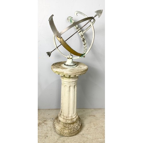 479 - COMPOSITE SUN DIAL ON STAND 118cm TALL